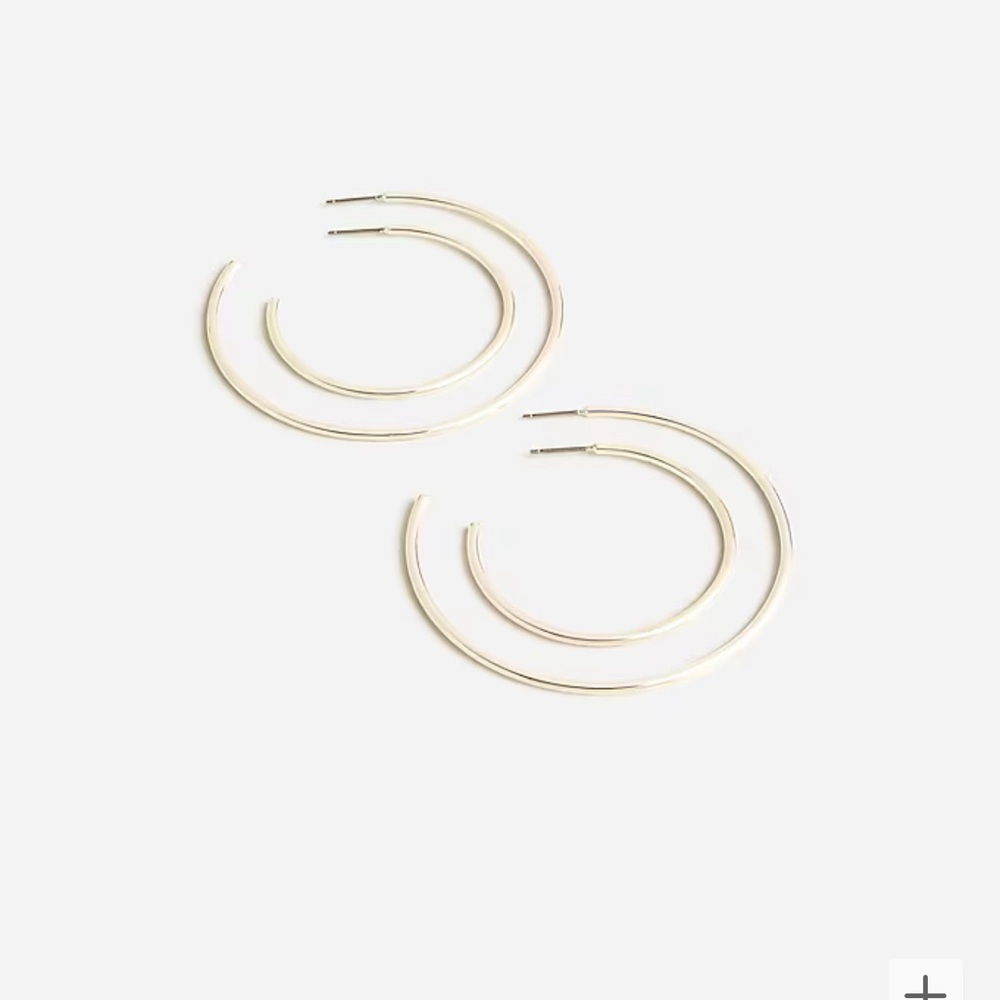 J.Crew Thin hoop earrings- set of two